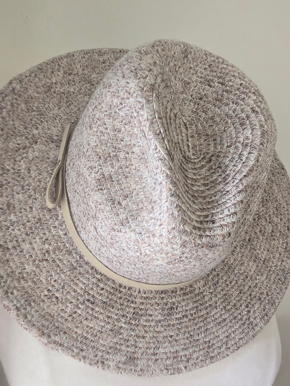 Sonoma Beige Woven Wide-Brim Straw Hat with Bow Band